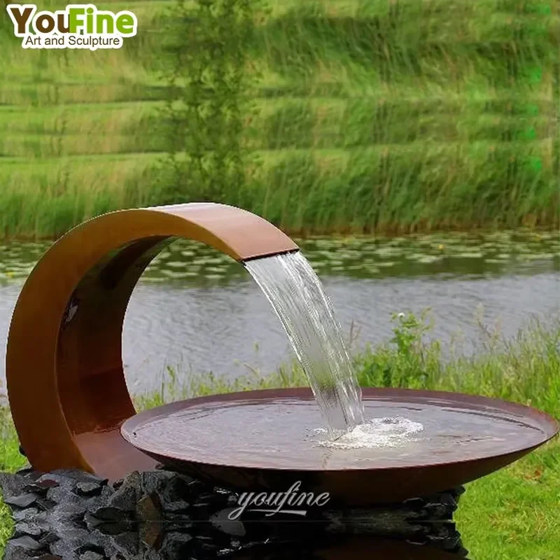For New Design Popular Outdoor Garden Decorative Corten Steel Waterfall Fountain