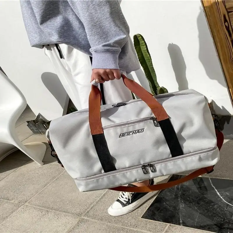 

Большая вместительная модная новая сумка для хранения, студенческий школьный багаж для фитнеса, отделение для сухой и влажной воды, может быть оснащена с чемоданом для мужчин
