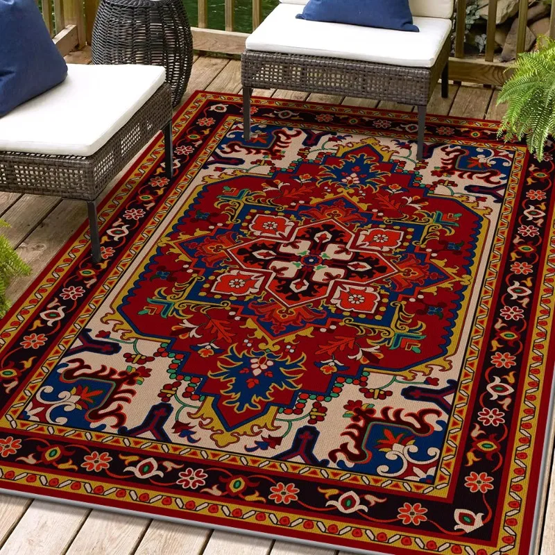 

Persian Style Carpets for Living Room Anti-slip Cloakroom Rug American Bedroom Decor Retro Carpet Washable Study Soft Floor Mat