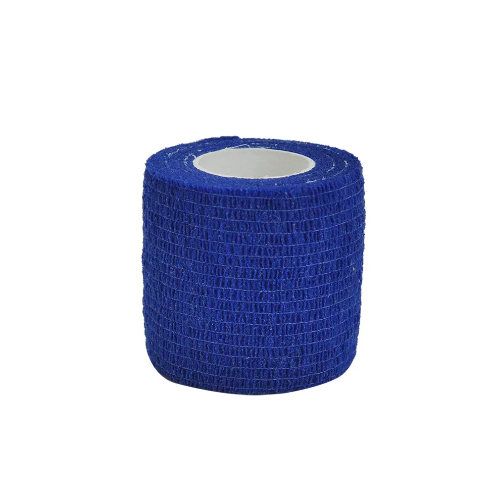 Bandage de gaze bleu foncé auto-adhésif, bandes élastiques respirantes pour le sport, fibre de doigt, poignet, jambe, 1 pièce, 6/10 pièces