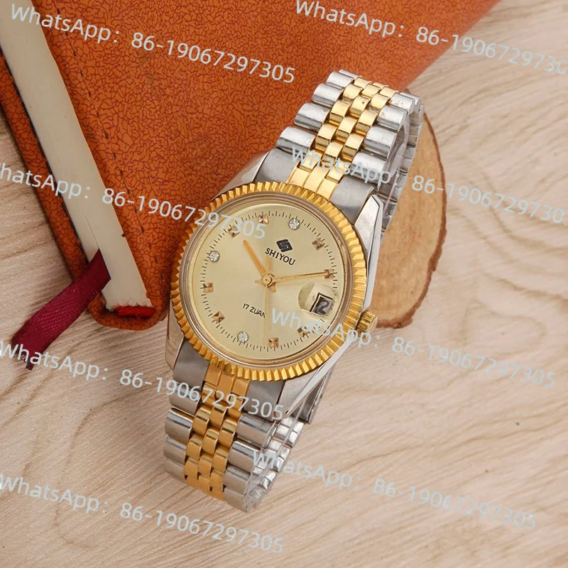 

Classic Old Time Friend Diamond Female and Male Retro Simple Manual Mechanical Watch