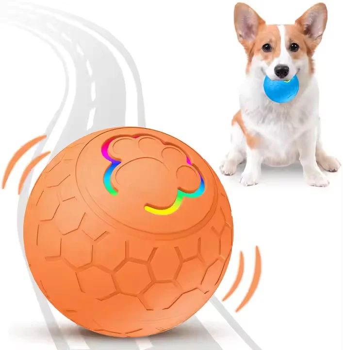 

Hot Sale Interactive Rolling Ball Dog Toy Durable Smart Automatic PU Nylon Material Sustainable Feature Accessory for Cats Pets
