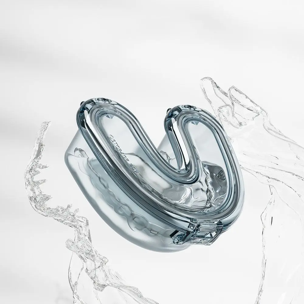 

Sealed Simple Denture Case U Shape Leak Proof Denture Storage Container Mouthguard Container False Teeth Box