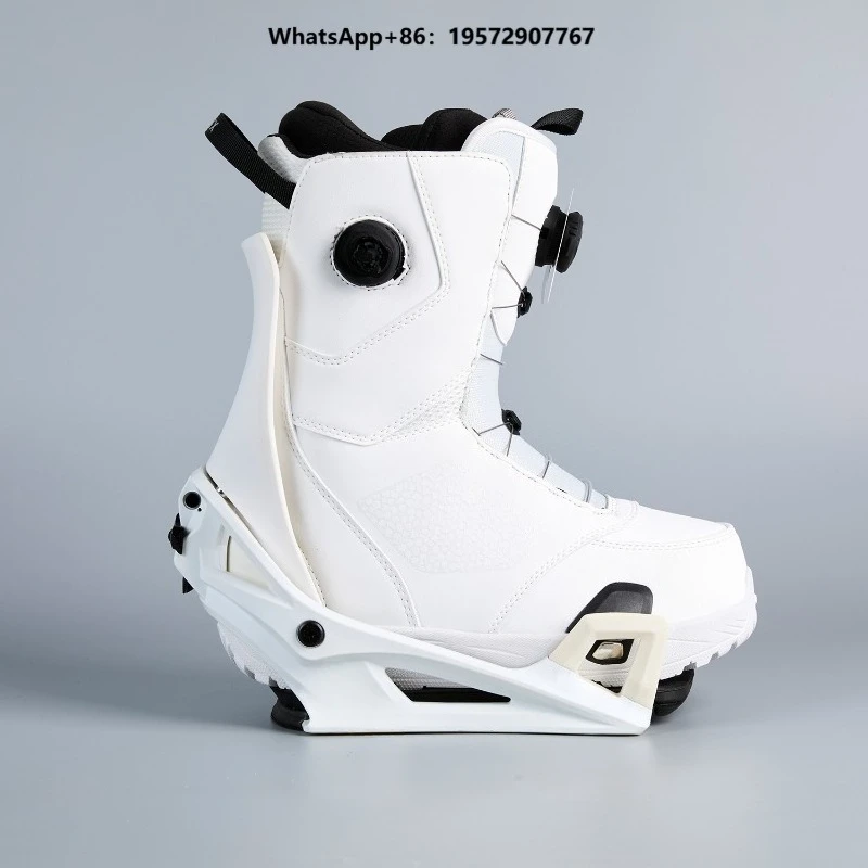 Snowboard White Bindings and White Boots Set/Package