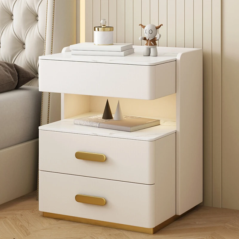 Bedroom Storage Small Table Night Smart Wood Makeup Bedside White Table Torage Night Drawer Mesa De Cabeceira Trendy Furniture