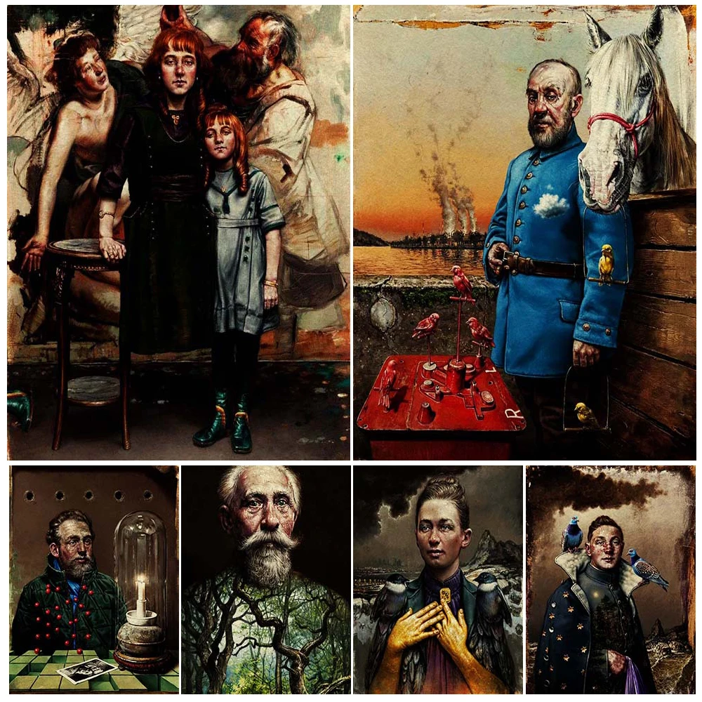 

Bathing In The Cold Winter,Writing Under The Sea,Abstract Wall Art Weird Human Observations Surreal Art canvas Poster And Print