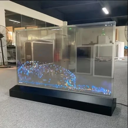 See Through 55inch Transparent Oled Display Screen Interactive Touch Information Totem With Oled Panel