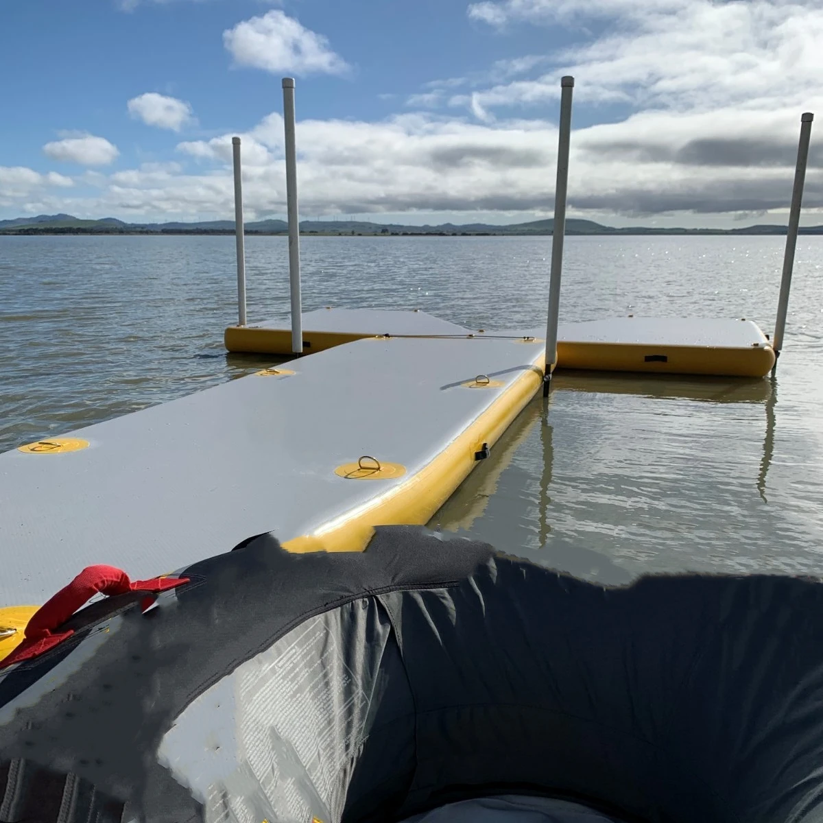 Yellow Sea Jet Ski Floating Docks Inflatable Water Dock and Rafting Platform Green Air-Activated Water Amusement Facility