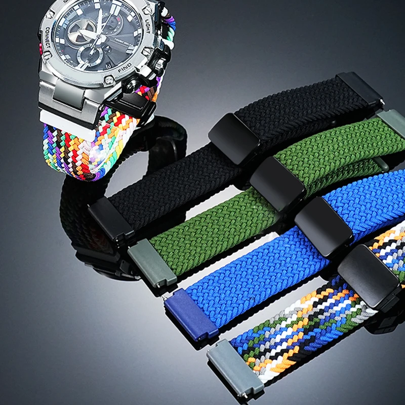 

Canvas magnetic buckle wristband for Casio GST-B100 GST-W120L/S16L/W300 modified nylon canvas watch strap men's bracelet access