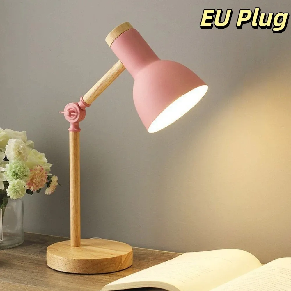 Home Decor Eye Protection Table Lamp Wooden Art LED Bedside Lamp Modern Simple Macaron Wood Nordic Lamp Bedroom