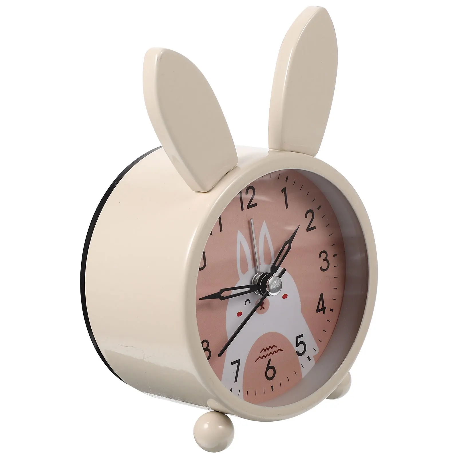 

Cartoon Rabbit Alarm Clock Silent Sweep Quartz Bedside Tabletop Digital Desk Clock for Bedroom Living Room Dorm