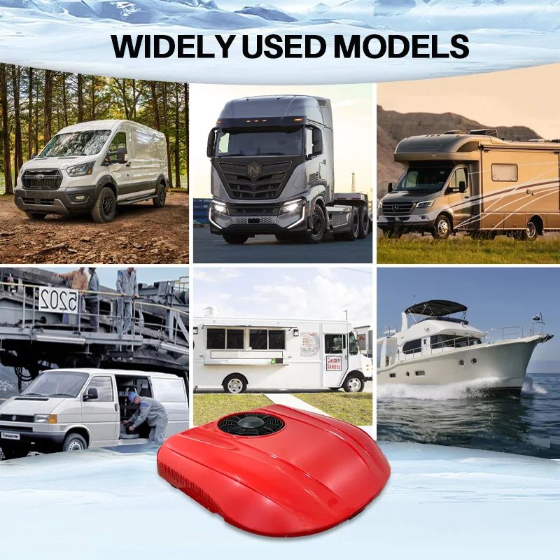 أحمر أو أبيض 12 فولت مدرب Rv على السطح عجلة فيريس رافعة شوكية Rc شاحنات قارب مقطورة مكيف الهواء #6