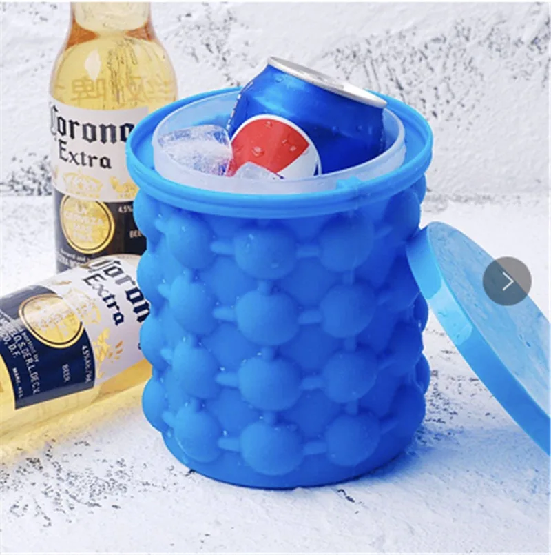 

Silicone Ice Cube Maker Portable Bucket Wine Ice Cooler Beer Cabinet Space Saving Kitchen Tools Drinking Whiskey Freeze