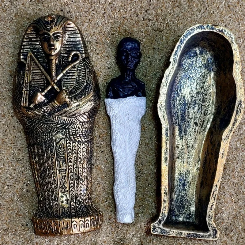 Fashion Egyptian Pharaoh Mummy Egypt King Home Decor Resin Figurine Coffin H9.4cm