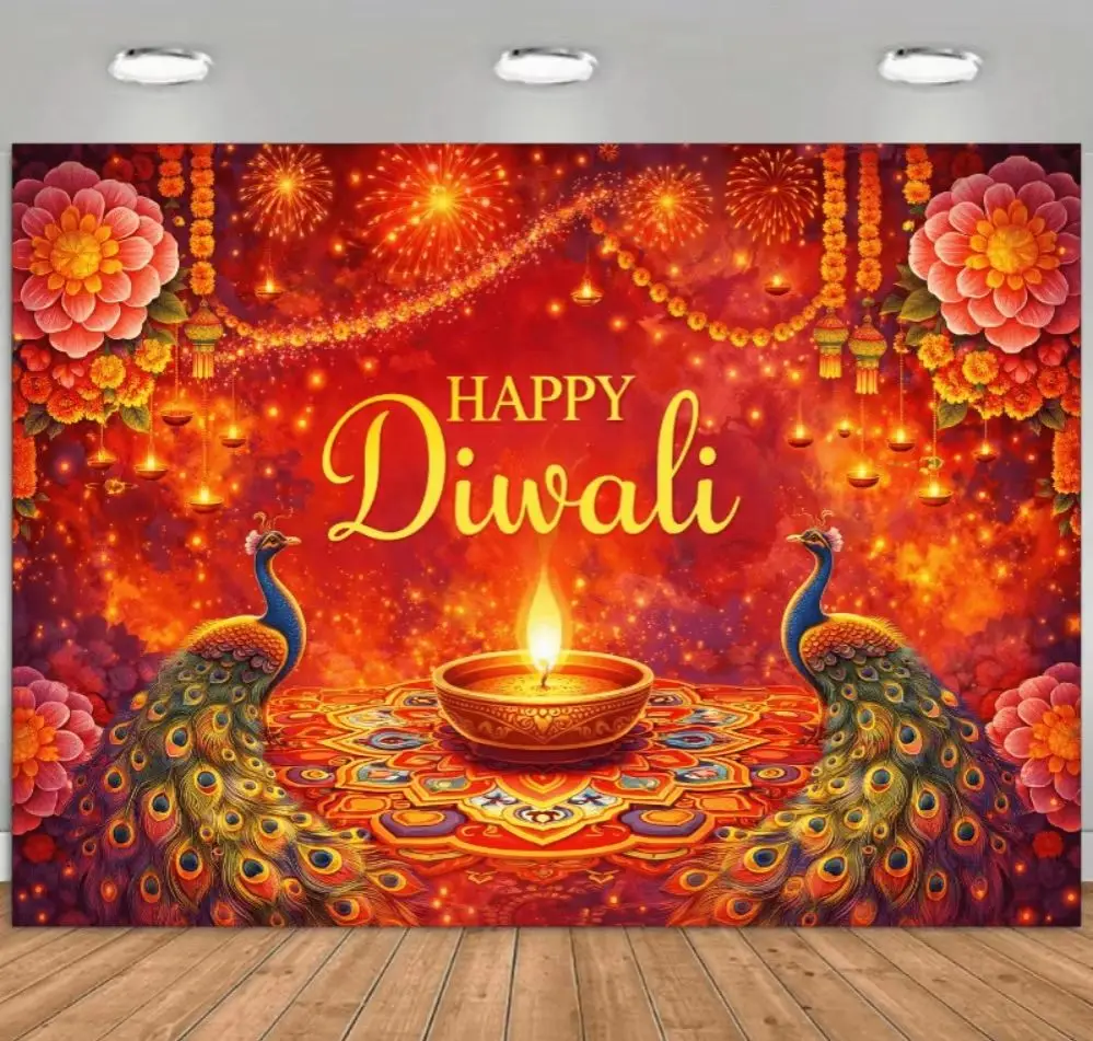 CIFBUY Retro Diwali Aluminum Wall Art Metal Sign Waterproof Wear Resistant Tin Plaque for Home Living Room Bedroom Office Decor