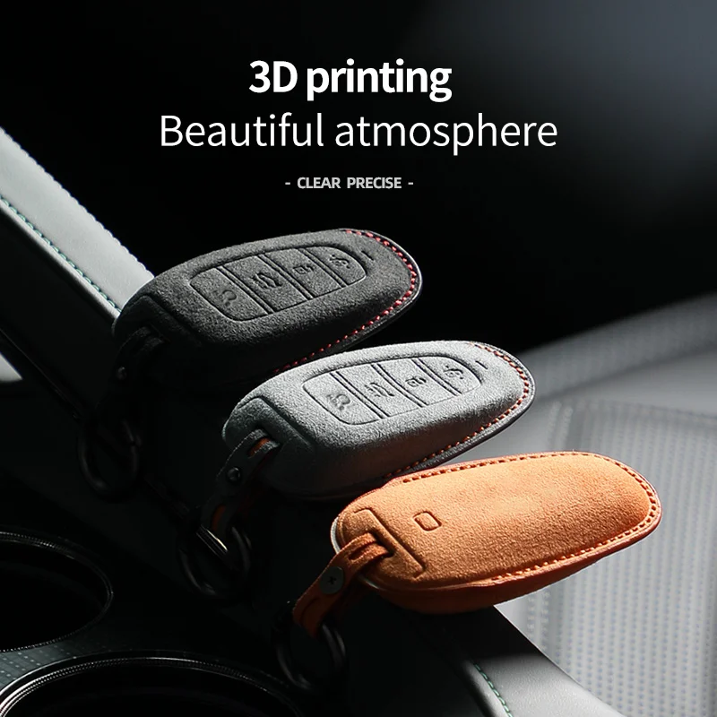 Car Key Case Cover Holder Buckle Alcantara For Hyundai Tucson L Sonata Santafe  Grandeur IG Accent Santa Fe Accessories