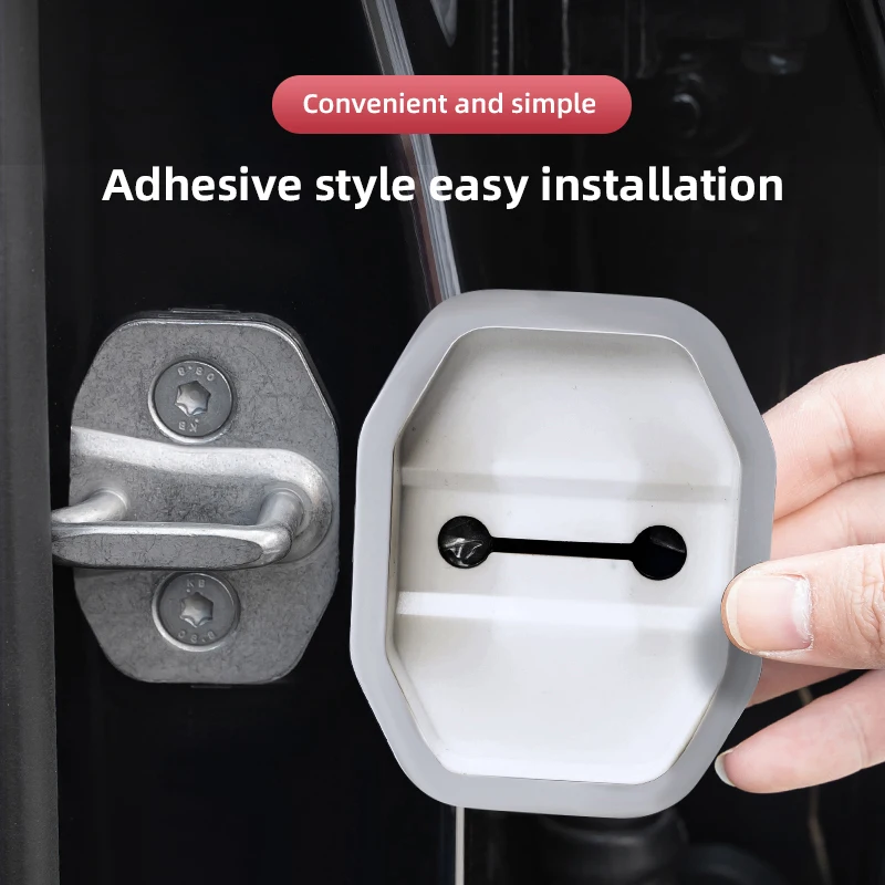 4Pcs Silicone Car Door Lock Buckle Protection Covers For Fiat 500 Punto Freemont Elastic Shock Absorbing Door Lock Buckle Sleeve