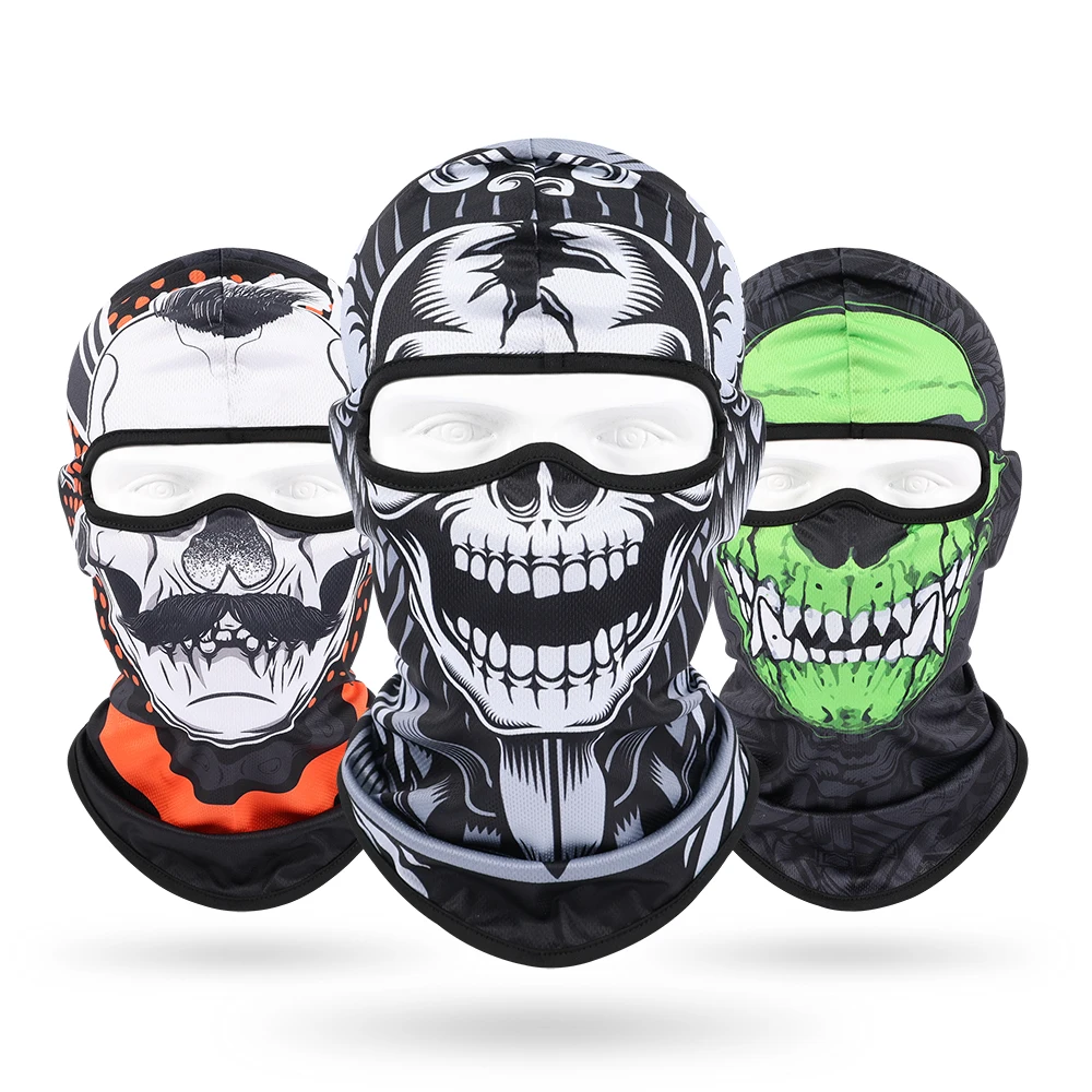 New Skull Masks, Motorcycle Headgear, Multi-function Head Cover, Men Balaclava, Bicycle Full Face Cap, Sunscreen Women Headwear,