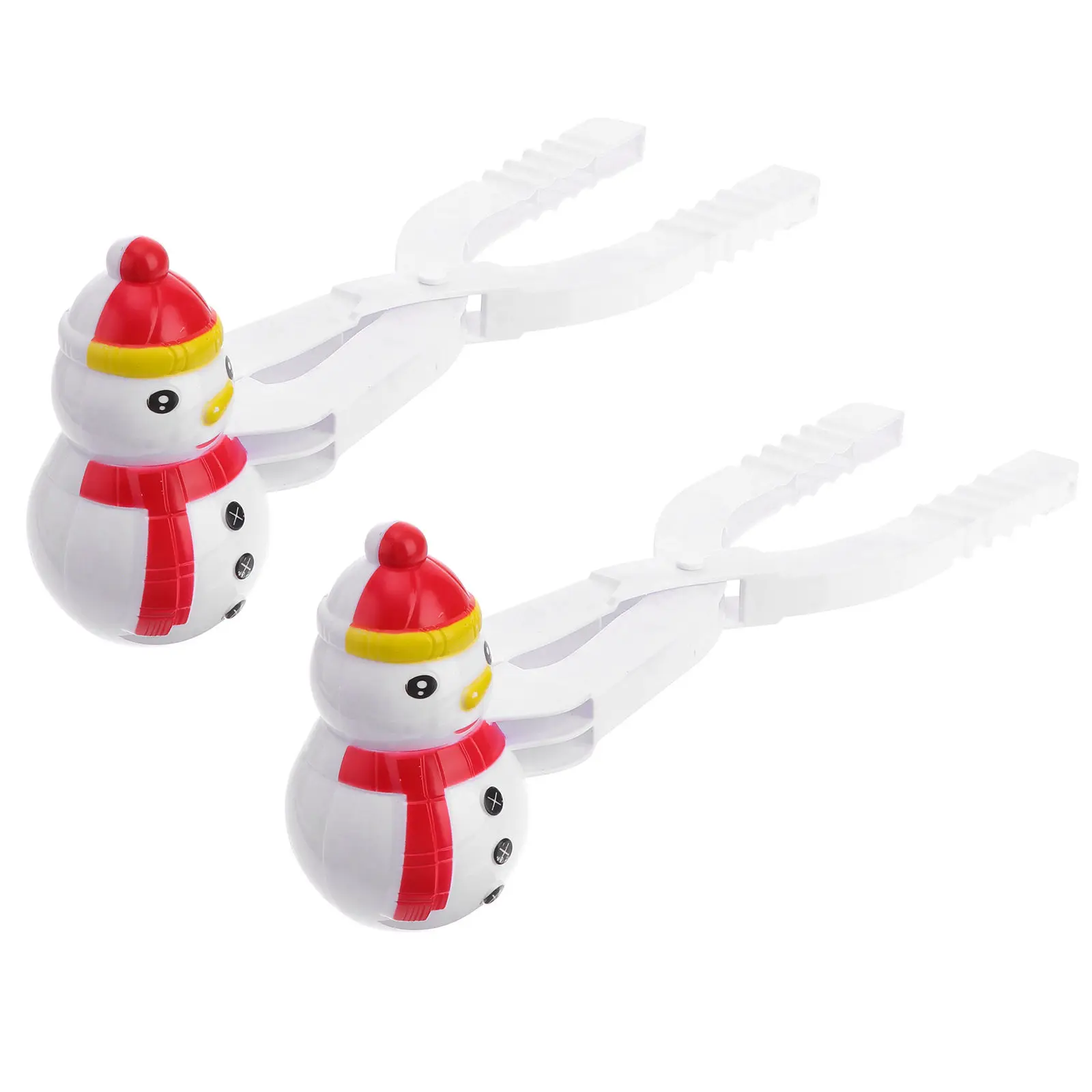 

2Pcs Maker Snowman Shape Clips Non-Slip Handle for Kids Outdoor Winter Fights Wet Sand Mud Bath Bombs