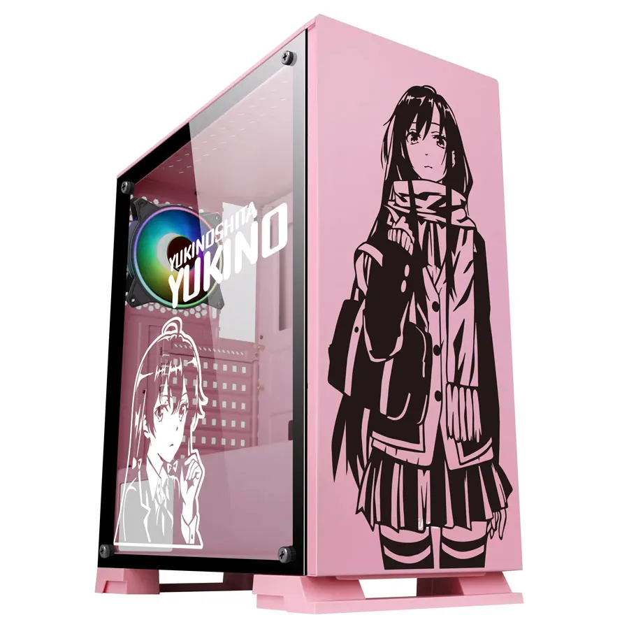 Yukinoshita Yukino Anime Stickers for PC Case,Cartoon Decor Decals for Atx Computer Chassis