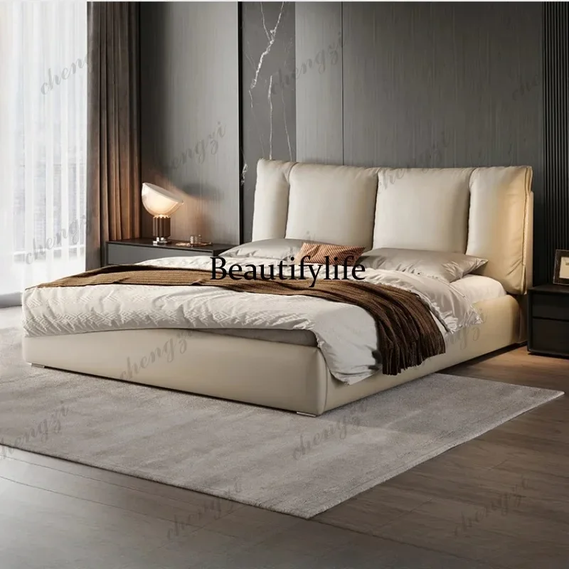 

E182 Simple Double Bed Frame Wood Modern European Storage Twin Bed Frame Queen Size Full Nightstands Cama De Matrimonio Furnitur