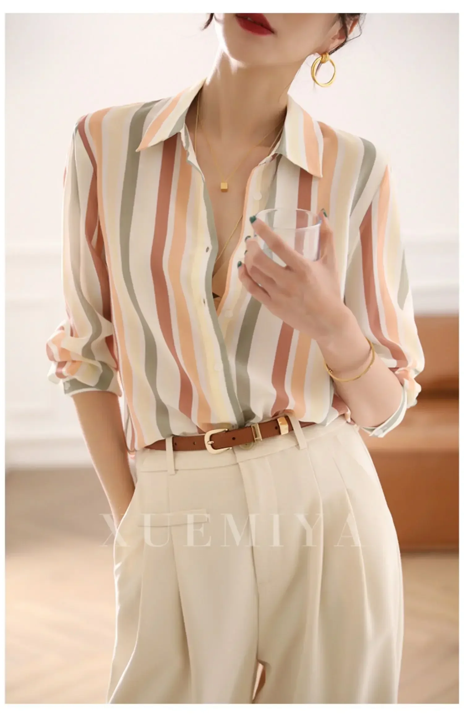 

New arrived blouses for women Fashion printed ladies shirts Button-Down Tops