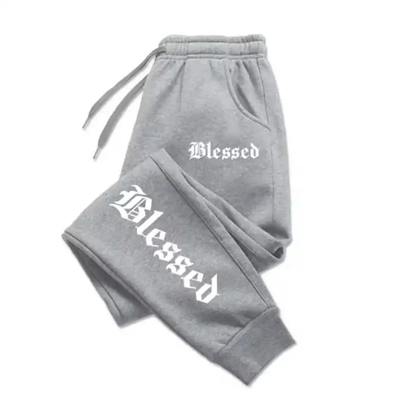 رسالة نعمة مطبوعة الرجال والنساء ملابس رياضية طماق ملابس رياضية الرجال الرباط Y2K السراويل الركض Sweatpants
