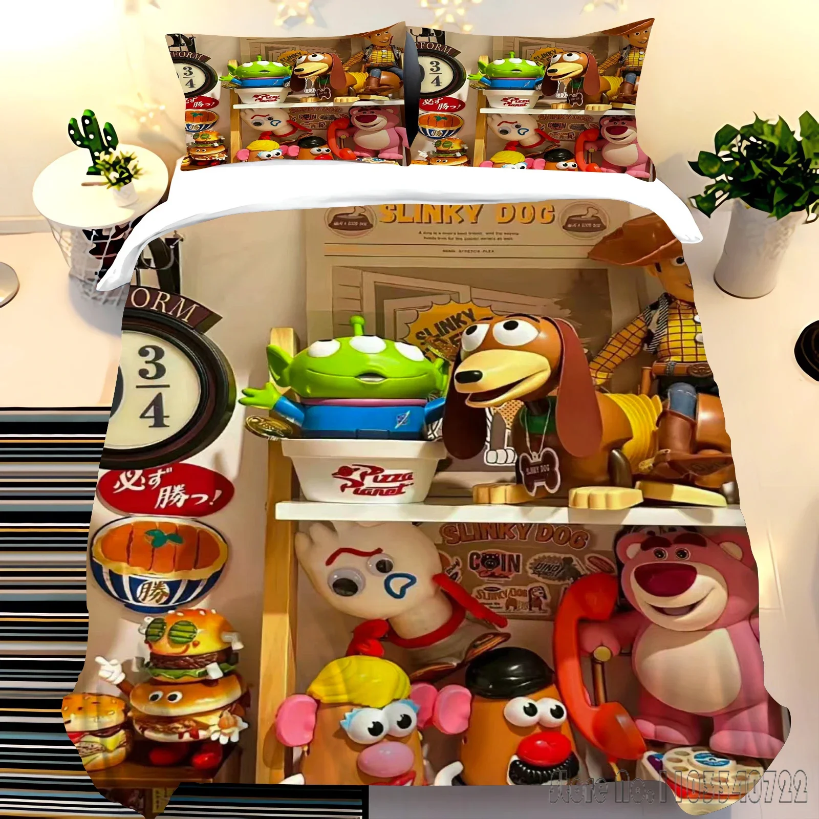 Cartoon Toy Story Anime Duvet Cover Set HD Comforter Cover Bedclothes for Kids Bedding Sets Bedroom Decor