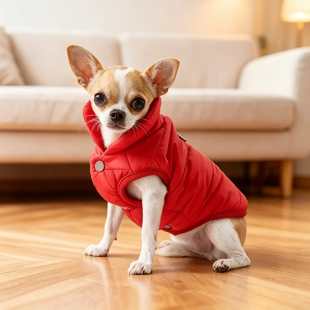 Wasserdichter Hunde-Wintermantel, Warme Fleece-Gefütterte Haustierjacke, Leichte Welpenkleidung, Kälteschutzkleidung für Dackel und Kleine Hunde – Detail 20