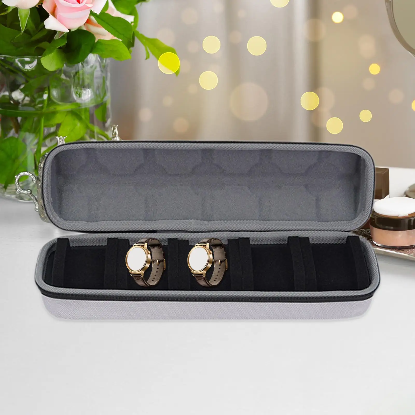 

Portable Watch Storage Case 5 Slots Oxford Cloth Portable Watch Box Mechanical