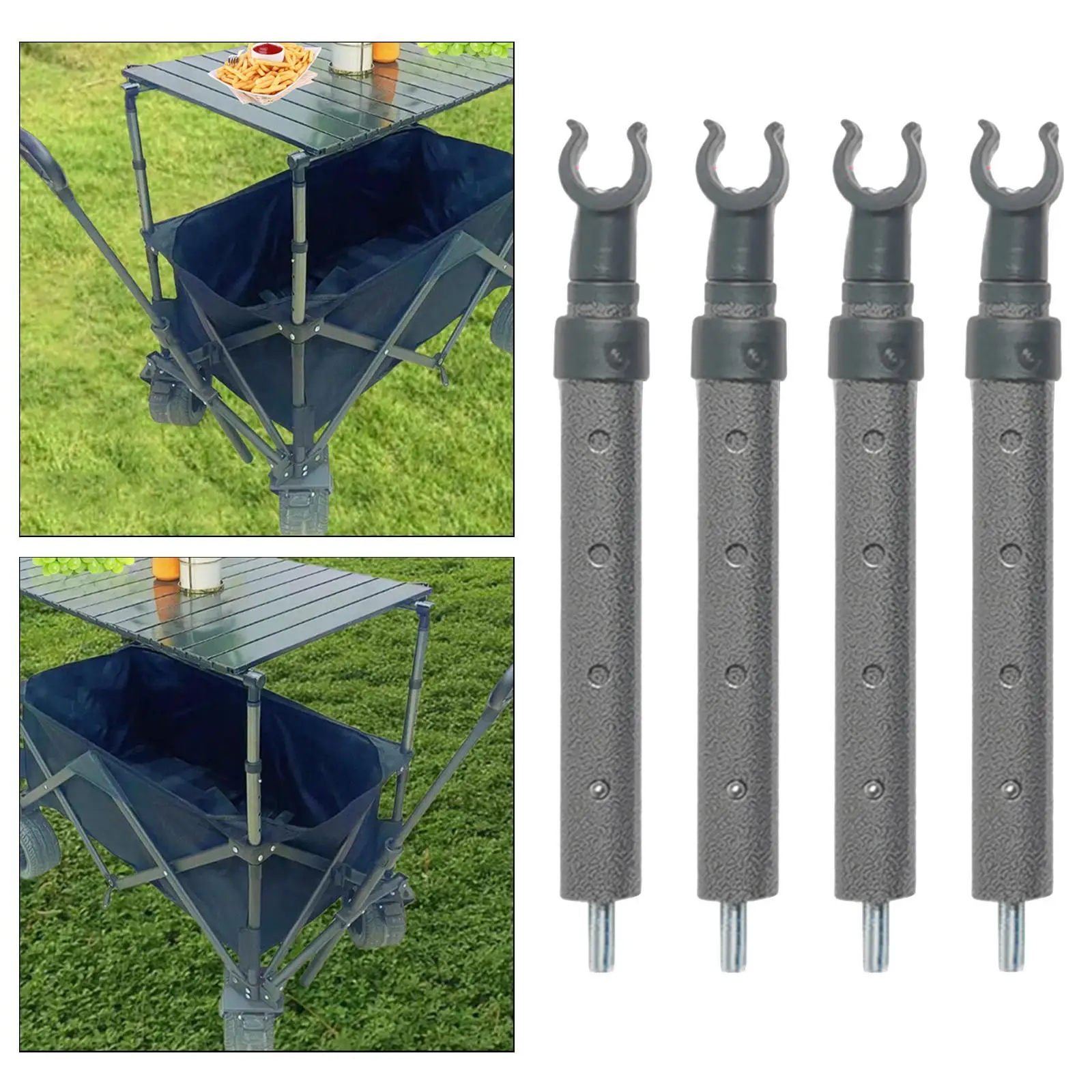 4 Pieces Camping Cart Table Support Tube Table Plate Accessories Holder Lifting Bracket for Utility Wagon Cart Picnic Outdoor