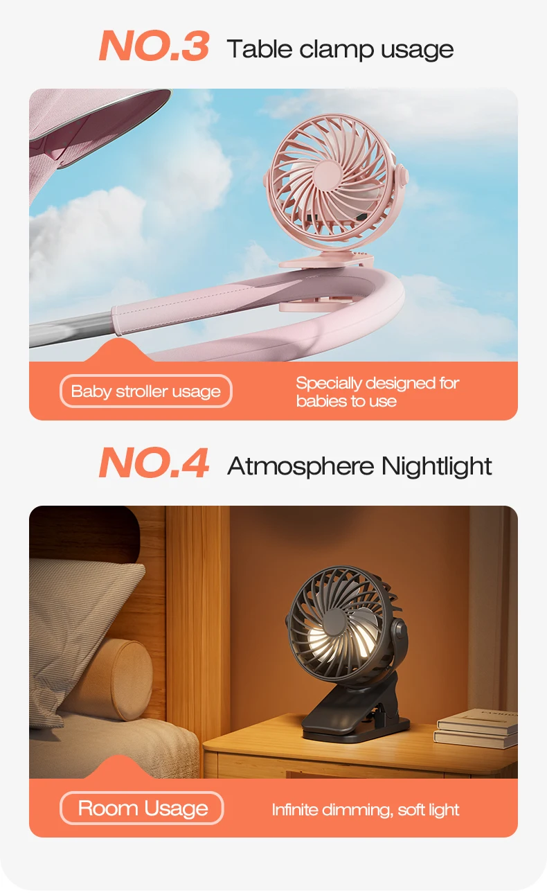 Ventilatore a clip portatile con rotazione e luce notturna_voghion.com