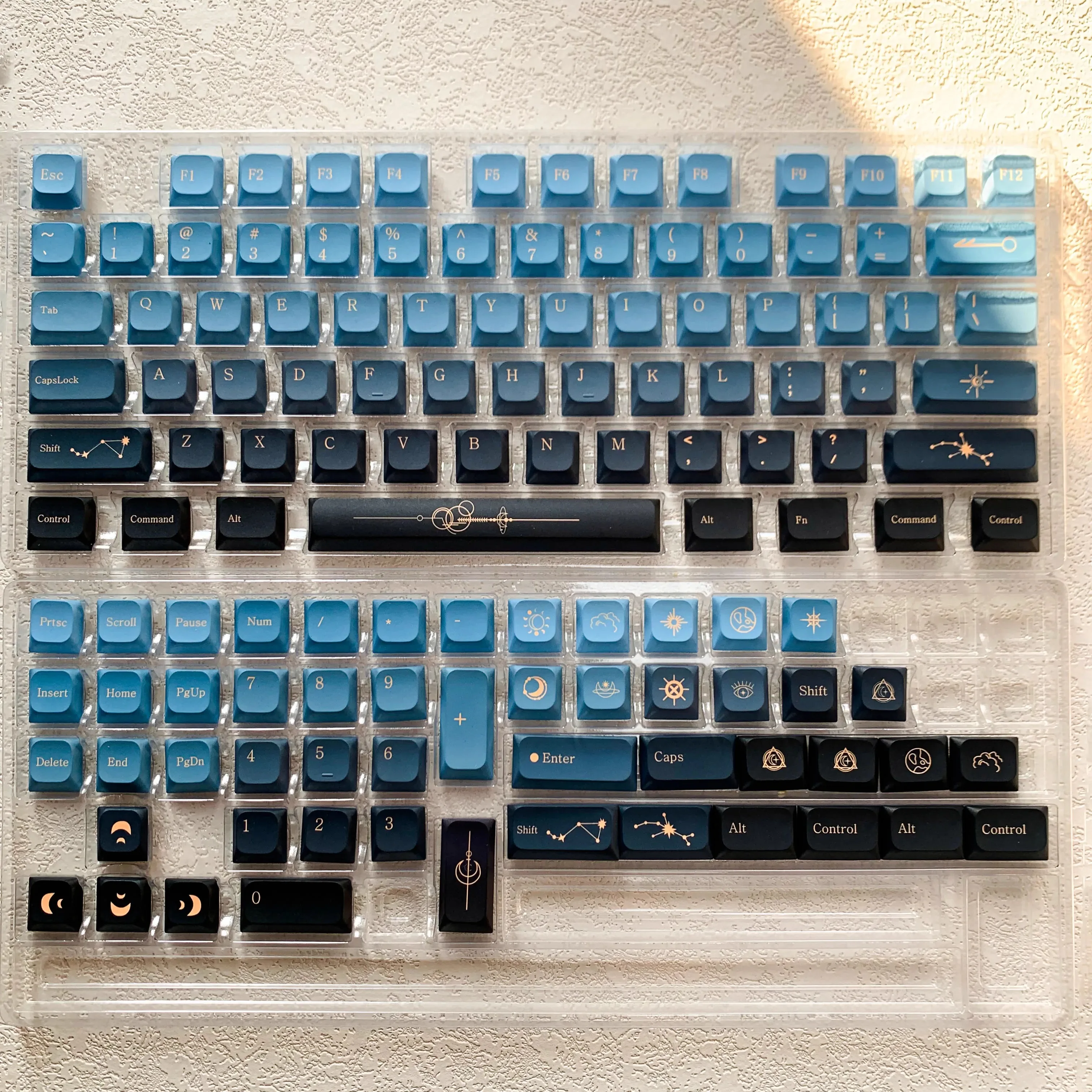Ster Nacht Laag Profiel Toetsenbord 130 Toetsen Slanke Keycaps Vijf Kanten Dye Sublimatie PBT Keycaps voor MX Switches Mechanisch Toetsenbord
