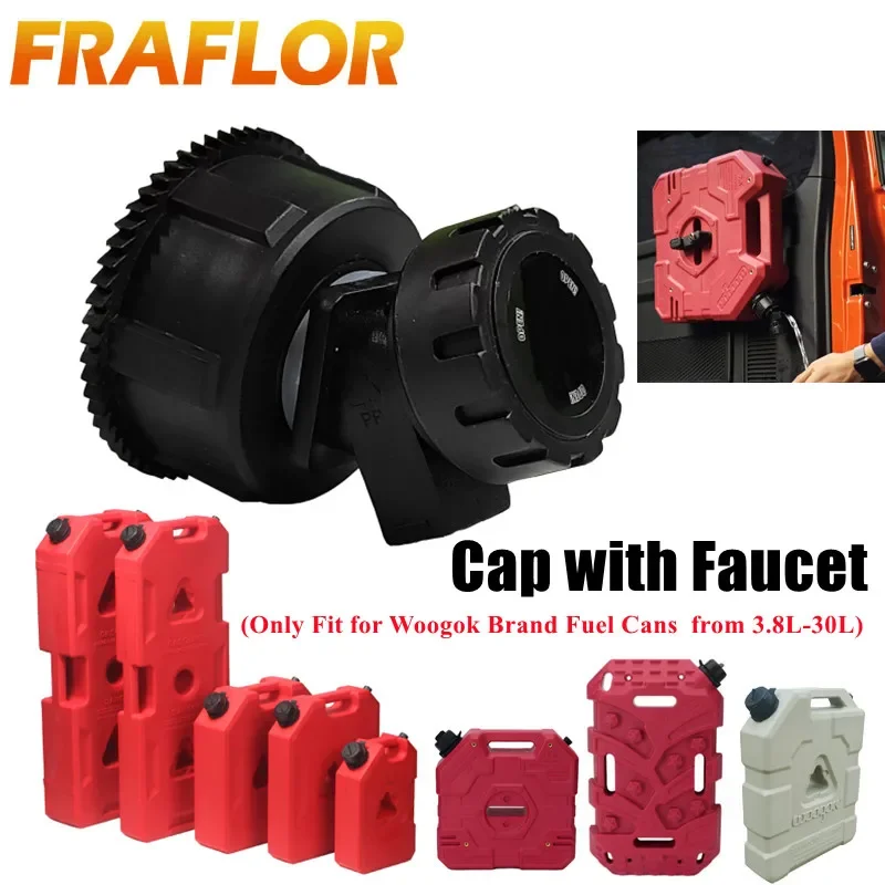 Cap with Faucet  Water Tap Adapter for Spare Fuel Can Jerrycan Oil Drum(Only Fit for Woogok Brand Fuel Cans  from 3.8L-30L)