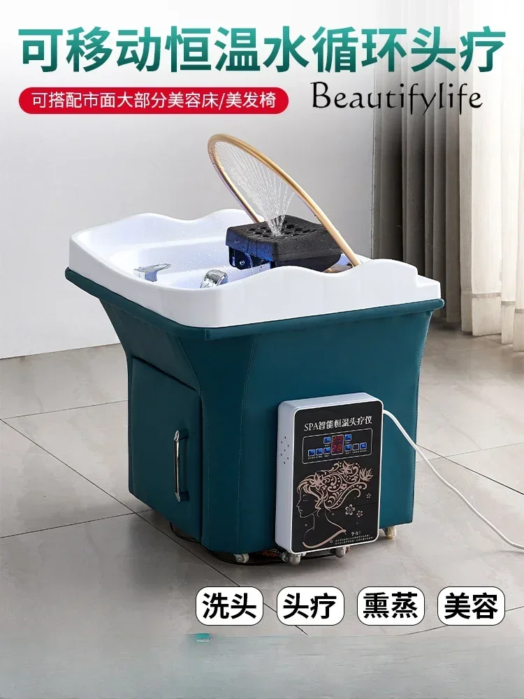 shampoo bed removable ear collection hair care  head treatment instrument with fumigation water circulation shampoo machine