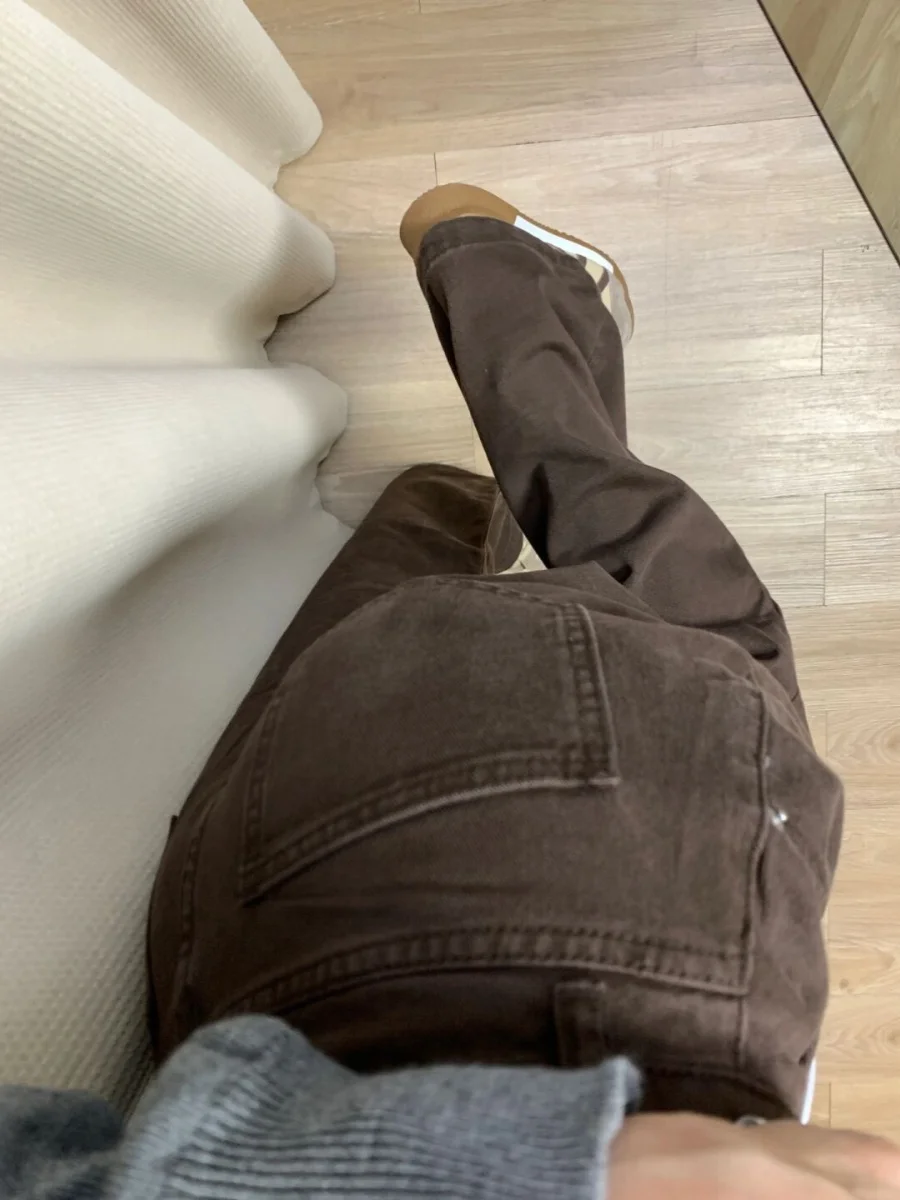 بنطلون جينز نسائي عالي الخصر وواسع الساق كاجوال مستقيم من قماش الدنيم للخريف والشتاء فضفاض مناسب بطول الأرض للأشخاص القصيرين