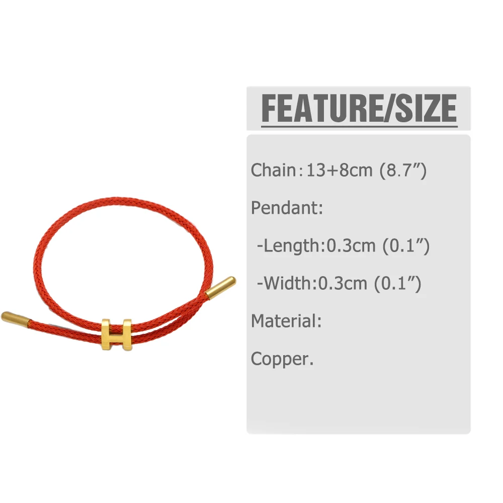 OCESRIO Trendy Solid Color Cord Brass Bracelet Wrist Chain Thread String Adjustable Copper Jewelry Making Component brth29