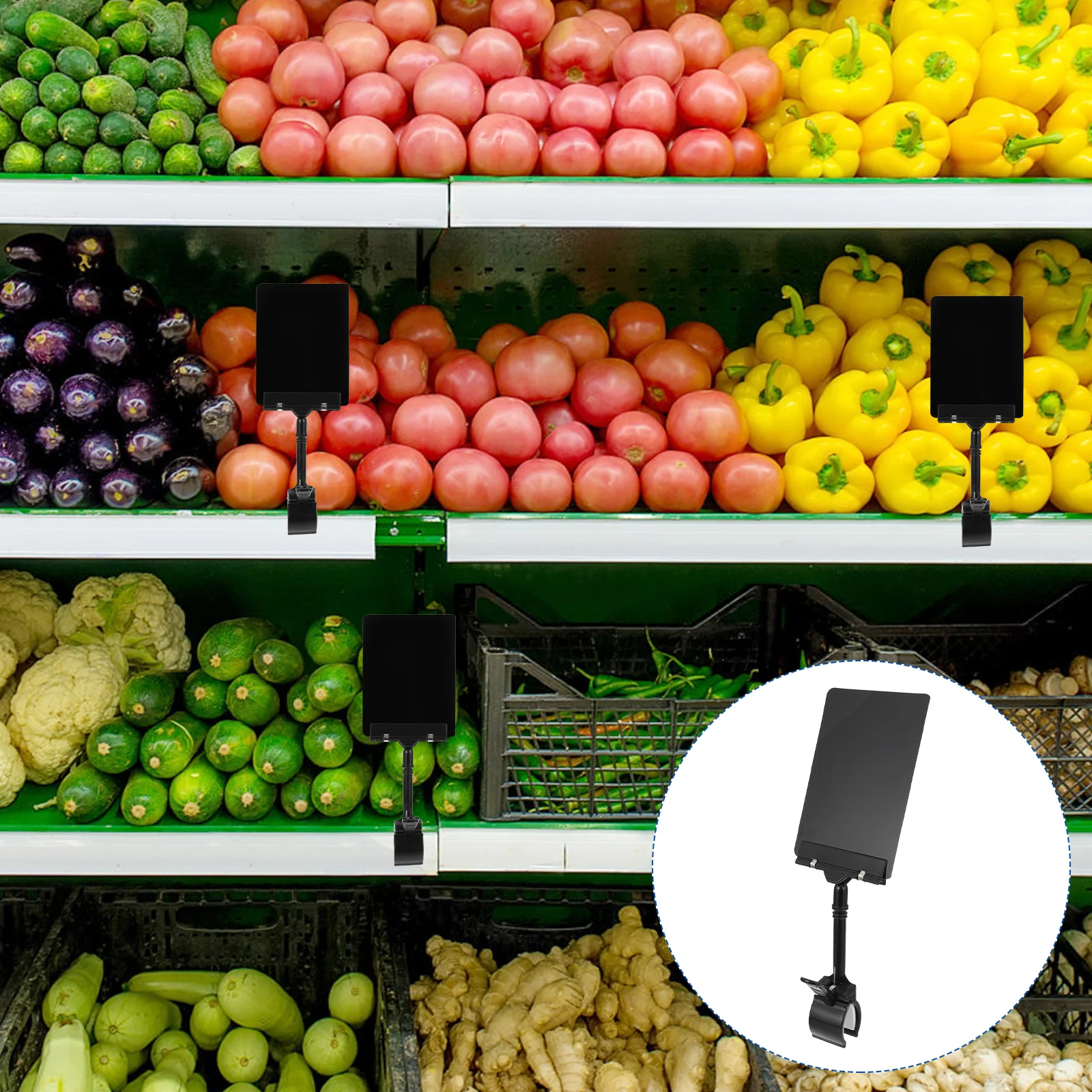 

Waterproof Price Tag Label Clips Fruit Plastic Labels on Holders Shelf Pvc Display