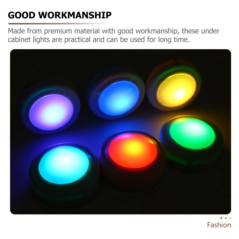 4Pcs LED Puck Lights Color Changing Operated Remote Control Wireless Under Cabinet Small Stick on Lights Touch