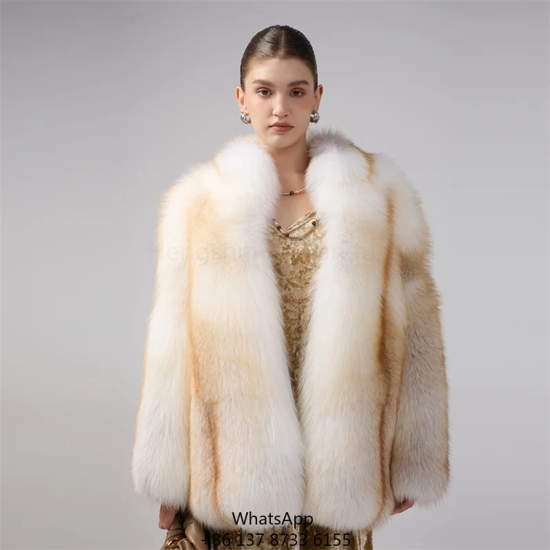 

Женские зимние теплые толстые шубы из натурального меха лисы, модные длинные пальто-тренчи из меха лисы