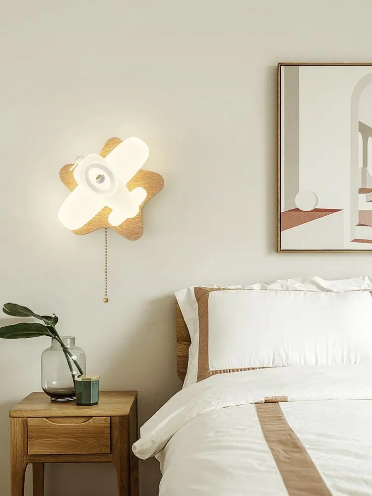 

Creative Cartoon Aircraft Star Led Wall Lamp Children Bedroom Study Kindergarten Hallway Decoration House Boys Lighting Fixtures