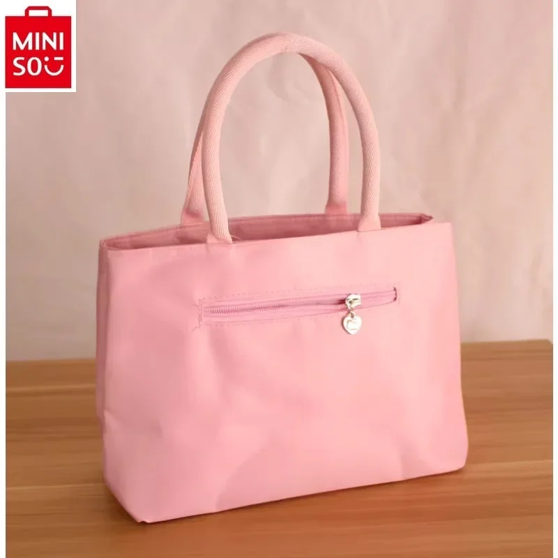 MINISO-Bolsa de mão Hello Kitty de desenho feminino, bolsa criativa de dupla camada, bolsa leve, bolsa de maquiagem, moda