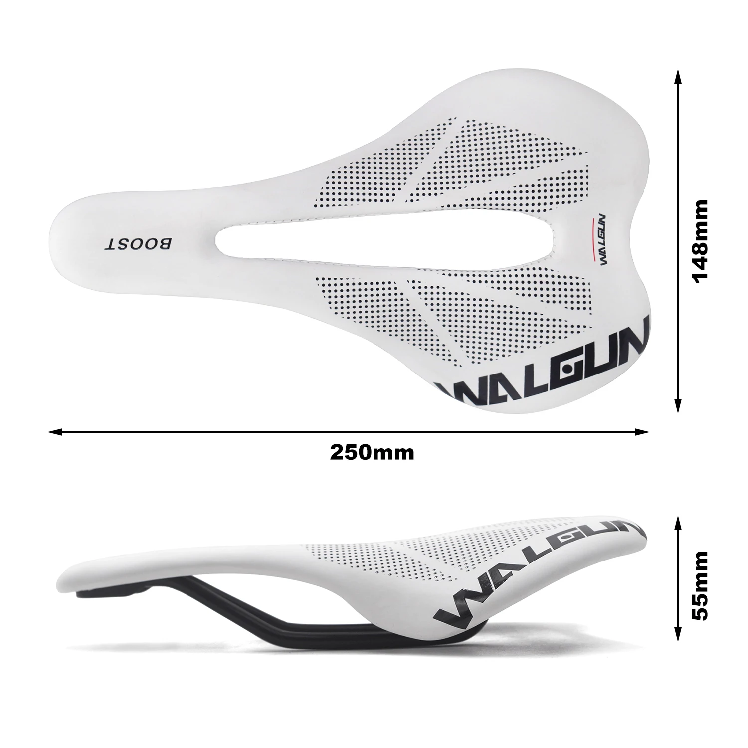 WALGUN BOOST Selle Bike Saddle 250mm 148mm Super Flow for Men Women Road Mtb Mountain Bike Seat Bicycle Saddle Parts Black White