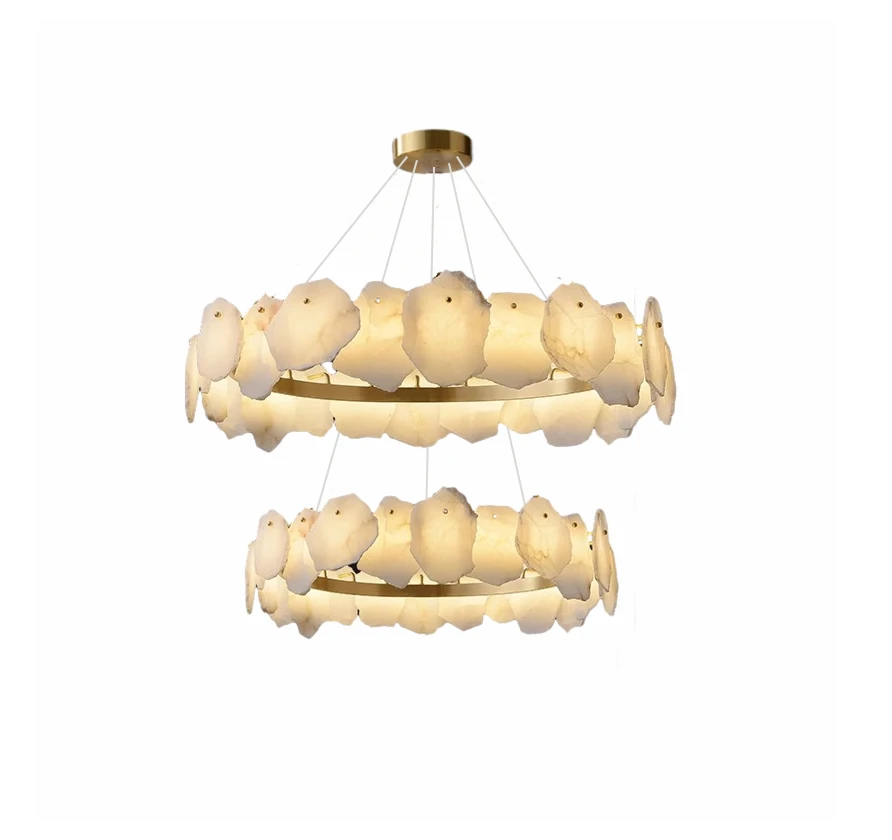 2025 New Trend Marble Series Gold Silver Black Hanging Lamps Lustre Pendant Light Suspension Luminaire Lampen For Dinning Room