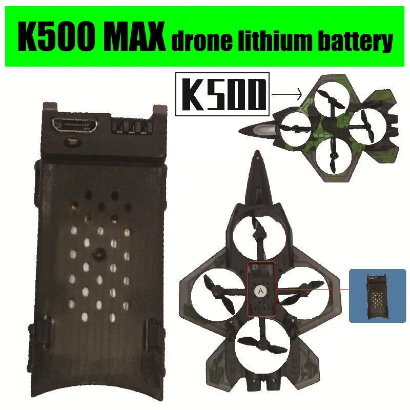 

K500 MAX remote control aircraft model accessory 3.7V 500 milliampere battery K500MAX K500MAX remote controller spare parts
