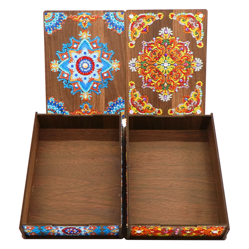 Classic Mandala Style Storage Box Diamond Painting DIY Jewelry Box Desktop Craft Storage Organizer Case Fragmented Ornament