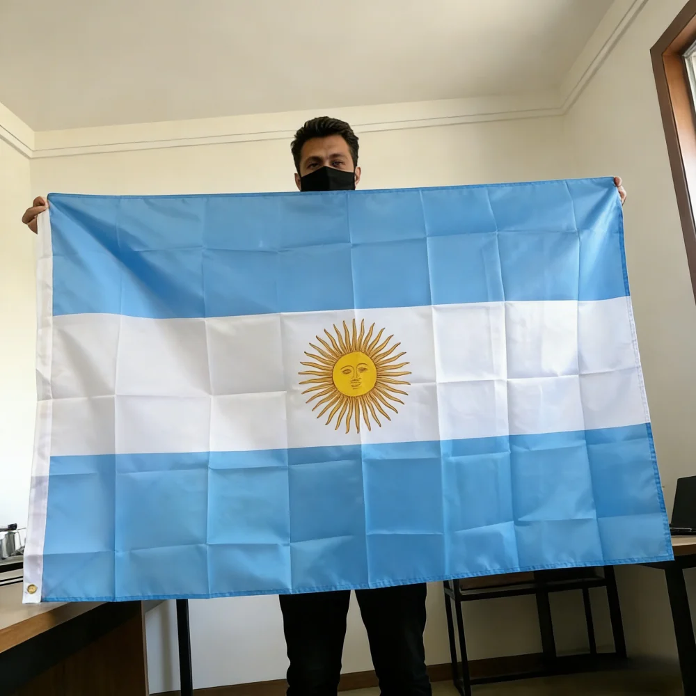 Argentina National Flag 150x90cm Large 3x5 FT Polyester UV Resistant Double Stitched Outdoor Indoor Decoration