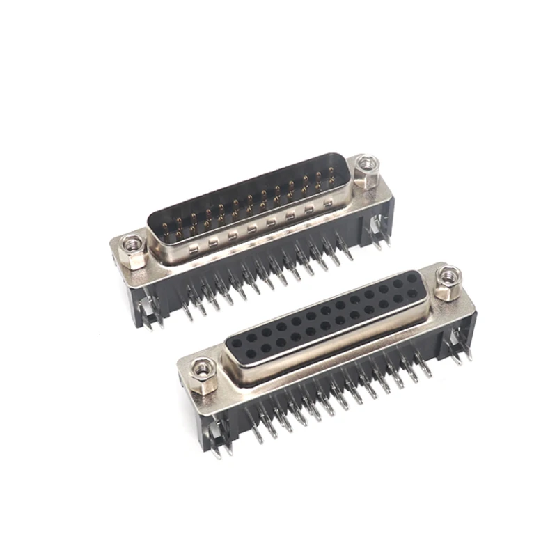 【3-1PCS】DR25 DB25 D-SUB Angle Angled 25 Pin Female Male PCB Mount Socket Connector for VGA Serial Port Adapter