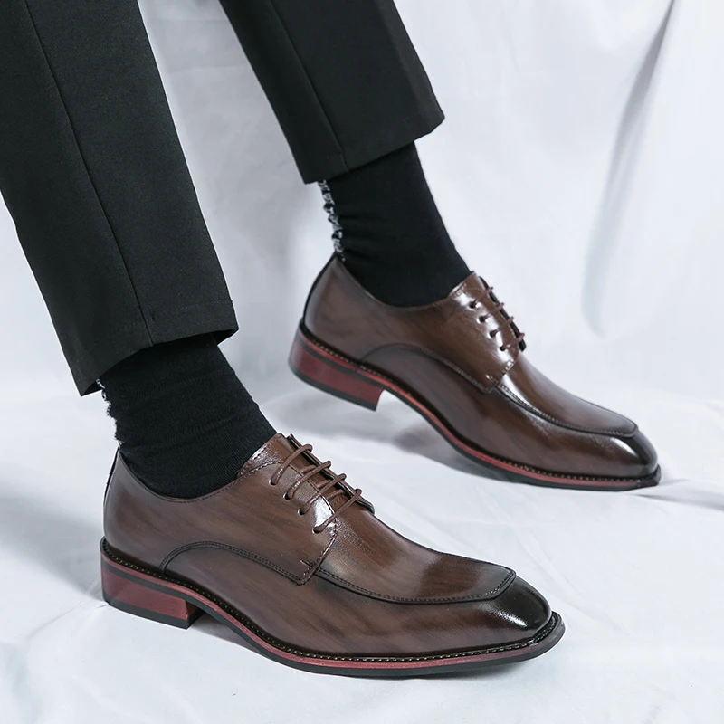 Business men's leather shoes Fashionable minimalist formal style Daily office and leisure Party Plus size wedding groom shoes