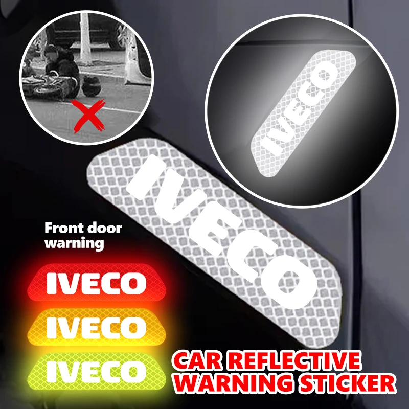 Adesivos refletivos para porta de carro, 4 unidades, acessórios para porta de carro, para IVECO Daily e-Daily 4x4 Eurocargo S-eWay T-Way Stralis ‌